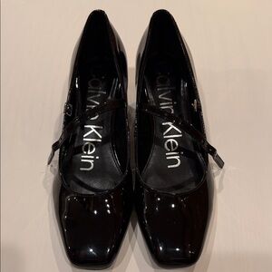 Calvin Klein Women's Glossy Black Flats